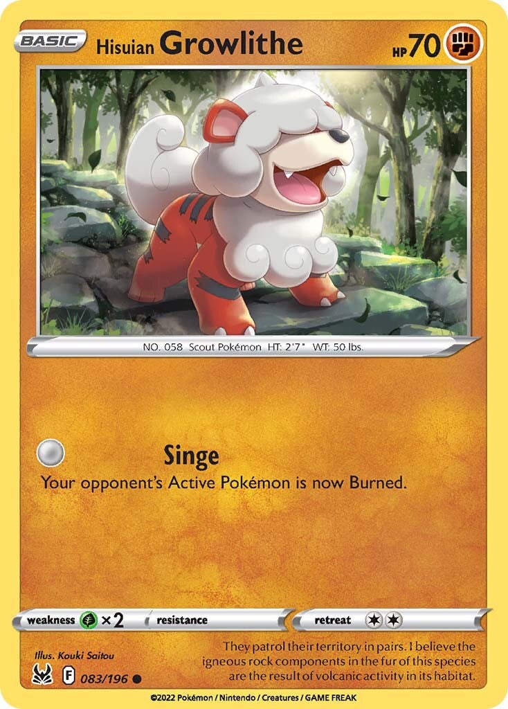Hisuian Growlithe 83/196<br/>Kouki Saitou